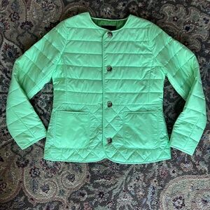 NWT Talbots Collarless Pistachio Green Quilted Jacket S $199
